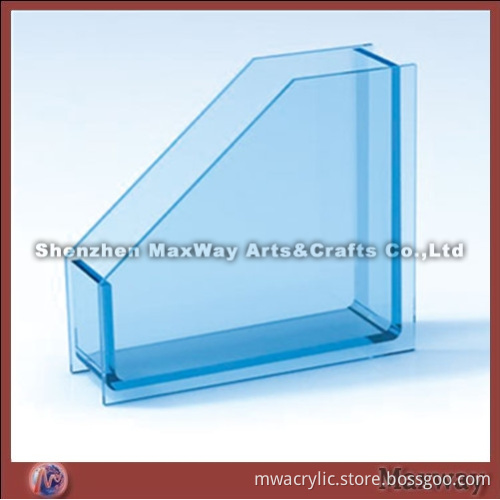 Freestanding Blue Acrylic Brochure/Leaflet/Memo Display Holder/Container